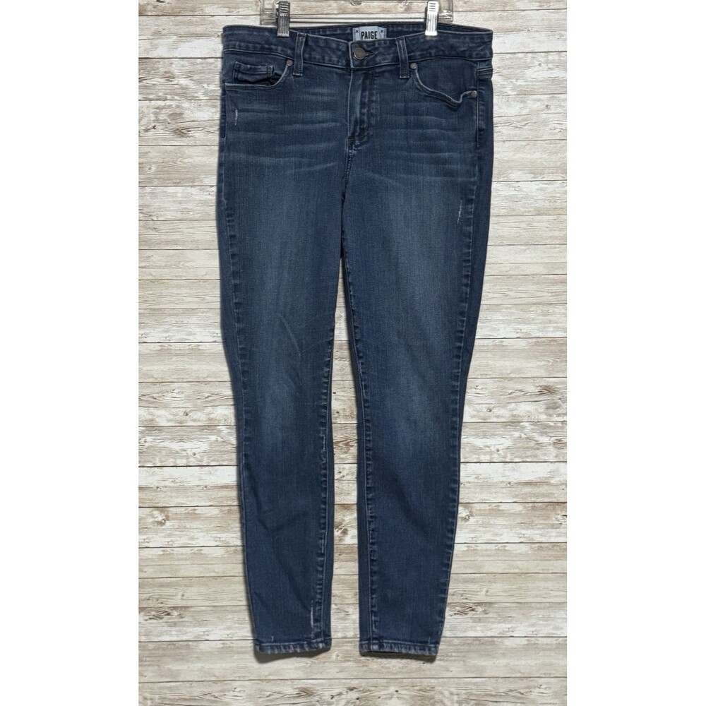 Paige Verdugo Ankle Jeans Sz 31 Distressed Med Wash CasualChic Grunge